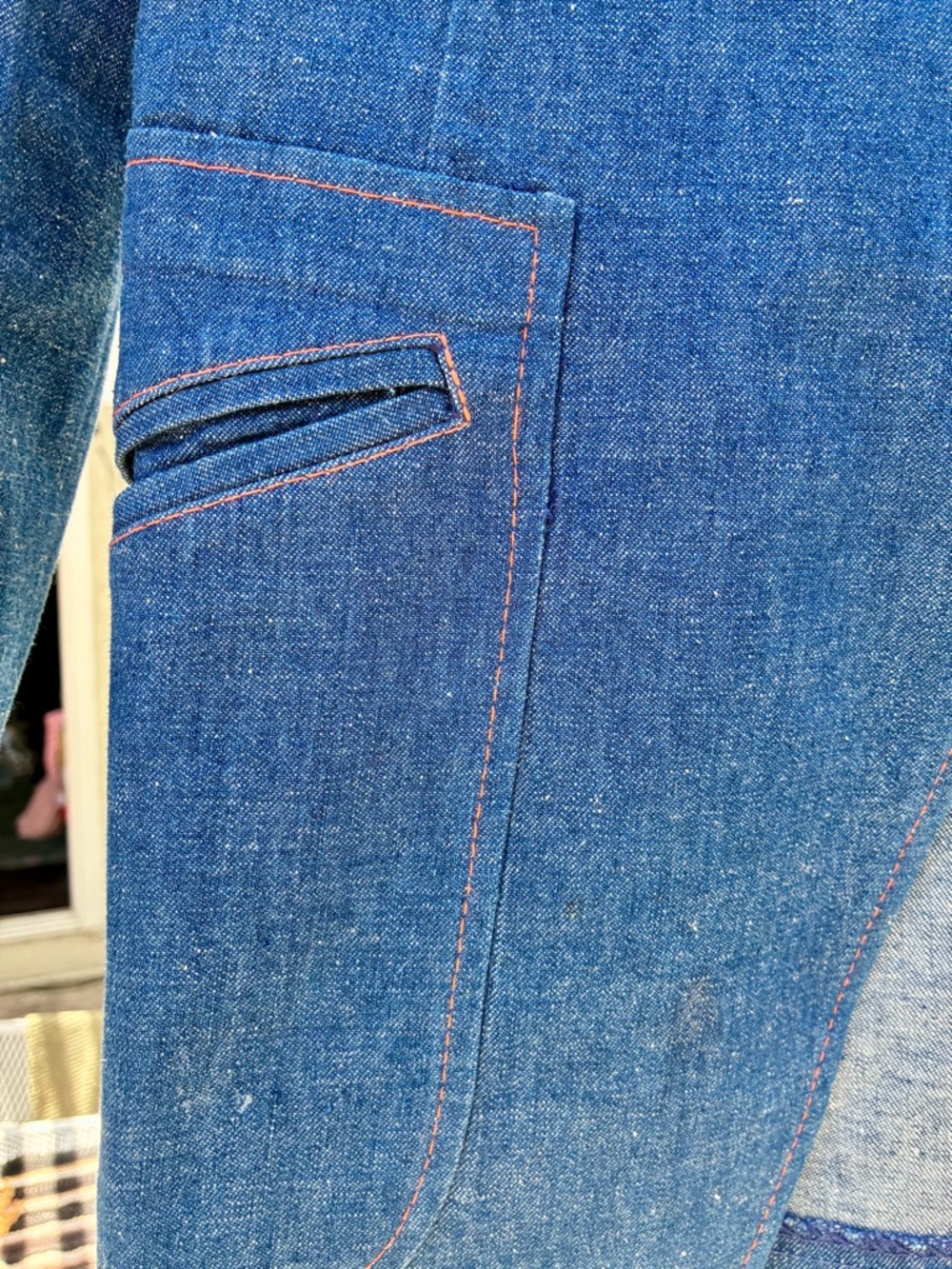 Men's Wrangler Vintage Retro Cowboy Western Denim Blazer - Blue - Picture 5 of 10
